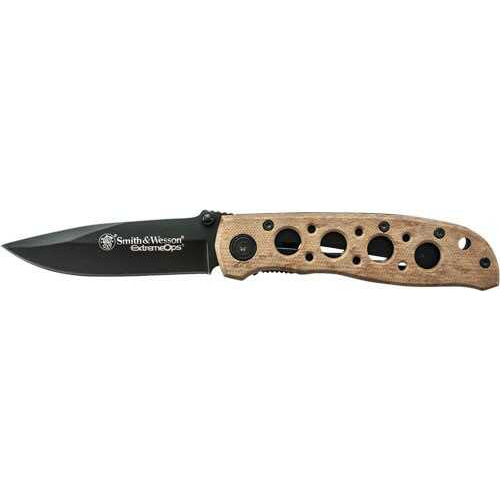 Schrade S&W Knife Extreme Ops 3.2" Blade Black/Desert Camo Handle-img-0