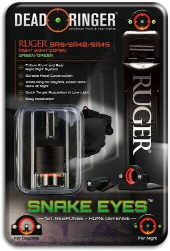 Click to see larger image. Dead Ringer Night Sight Snake EYES Series-3 Green Ruger SR
