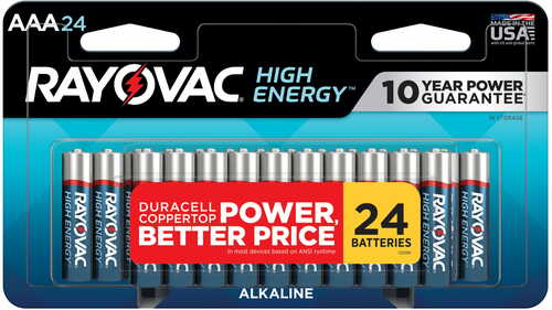 Rayovac High Energy Alkaline Aaa Batteries 24 Pack