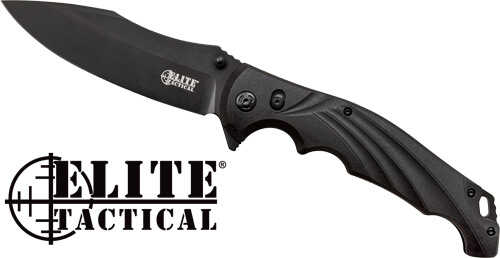 MASTER CUTLERY Elite Tactical Conqueror 4.8" Drop PNT FLDER Black/Black