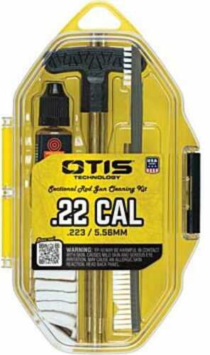 Otis FGSRS22 .22 Cal Cleaning Kit For Rifle & Pistol .22 Cal/.223 Cal/5.56mm Yellow Plastic Box Case