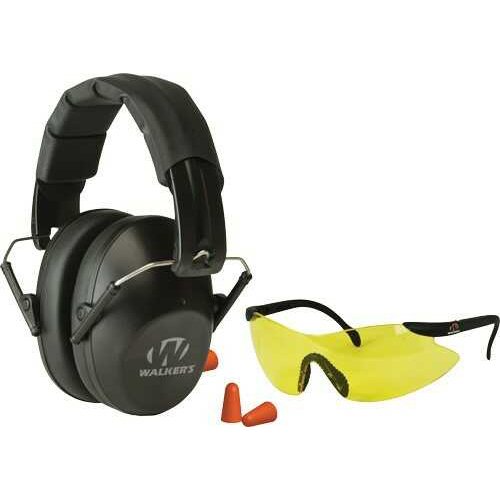 Click to see larger image. Walkers Game Ear / GSM Outdoors Muff Shooting Passive W/Glasses/Plugs 31Db Black