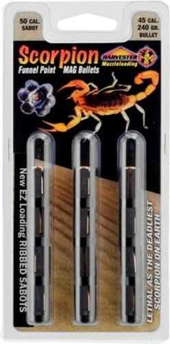 Harvester Muzzleloading Scorpion 50 Caliber 240 Grains .451 Poly Tip Sabot 12Pk