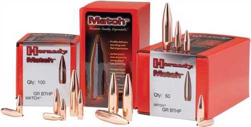 Hornady Bullets 6.5mm .264 123 Grain Boat Tail Hollow Point Match 100 Rounds