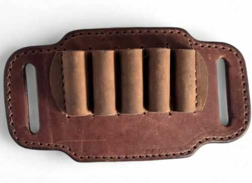 1791 Gunleather HNTABS12BRWA Ammo Belt Slide Brown Leather 12 Gauge