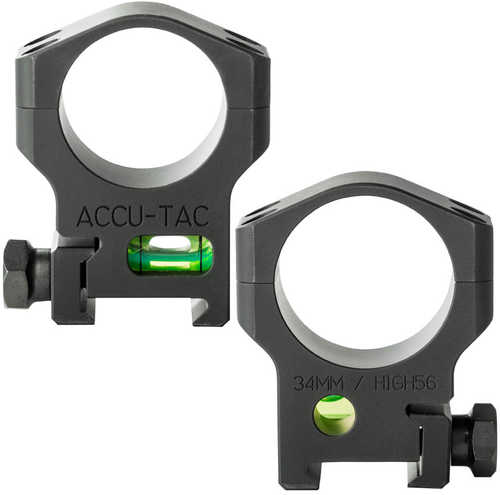 Accutac 34mm Scope Rings Steel Flat Black