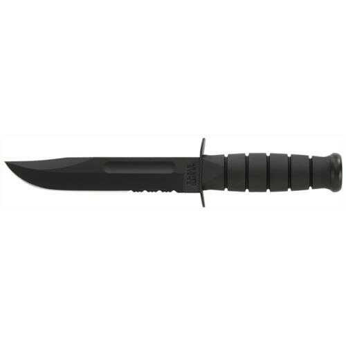 Ka-Bar Fighting/Utility Knife 7" SERR W/Plastic Sheath Black-img-0