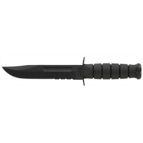 Ka-Bar Fighting/Utility Knife 7" SERR W/Plastic Sheath Black