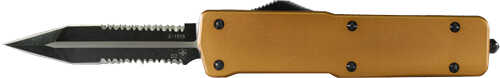 Click to see larger image. TEMPLAR Knife Large OTF Bronze 3.5" Black Dagger Aluminum HND