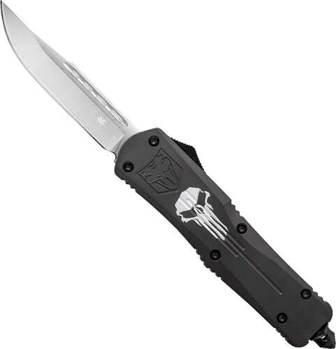 COBRATEC Large FS3 OTF Black Punisher 3.5" D2 Steel Drop Point