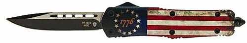 Click to see larger image. Templar Knife Large Otf Betsy Ross Flag 3.5" Black Drop Pnt