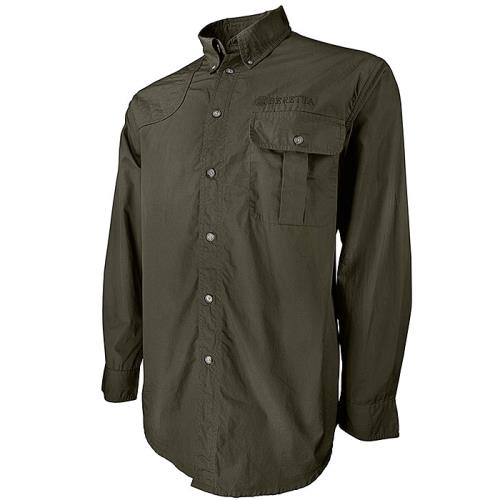Beretta Shooting Shirt Small Long Sleeve Cotton Green
