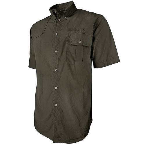 Beretta Shooting Shirt Medium Short Sleeve Cotton Green