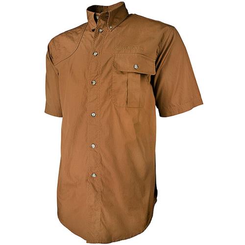 Beretta Shooting Shirt Medium Short Sleeve Cotton Tan