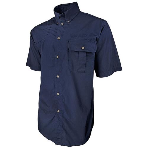Beretta Shooting Shirt 3X-Lg Short Sleeve Cotton Blue
