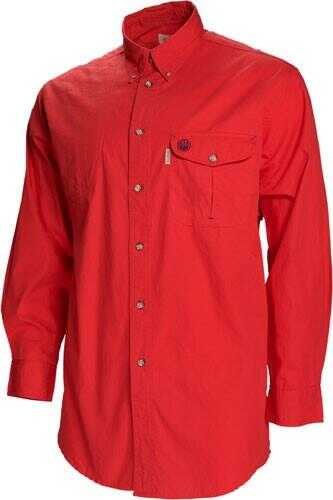 Beretta Shooting Shirt Large Long Sleeve Cotton Red