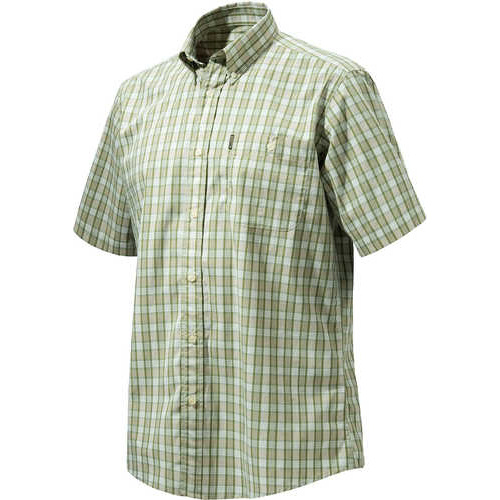 Beretta Men's Drip Dry Short Sleeve Green Check Small