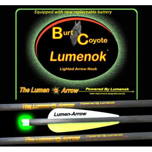 Lumenok LEMENOK XBOW Arrow 20" Carbon Green Lighted NOCK Crescent 3Pk