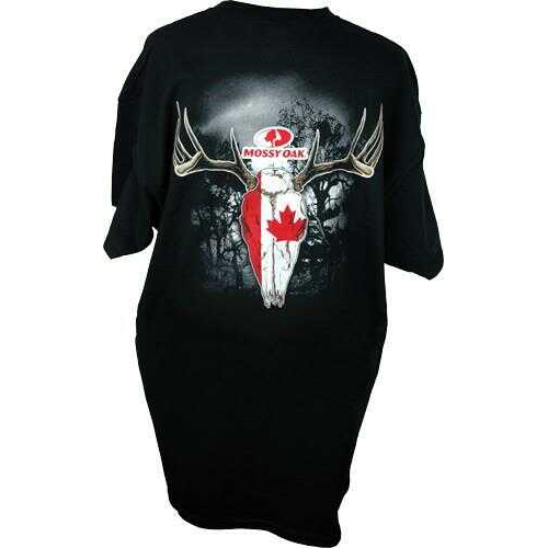 Mossy Oak Apparel MEN'S T-Shirt Medium "Deer Skull" Canada Flag Black<