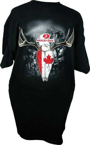 Mossy Oak Apparel MENS T-Shirt X-Lg "Deer Skull" Canada Flag Black<