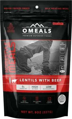 Omeals LENTILS With Beef 8 Oz. FLAMLESS HEATING