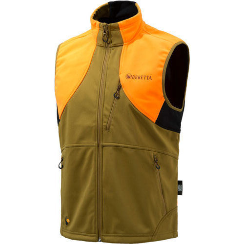 Beretta MEN'S Soft Shell FLECE Vest Xx-Large LGT Brown/Orange