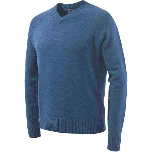 Beretta Men's Classic V-Neck Sweater in Blue Size Small