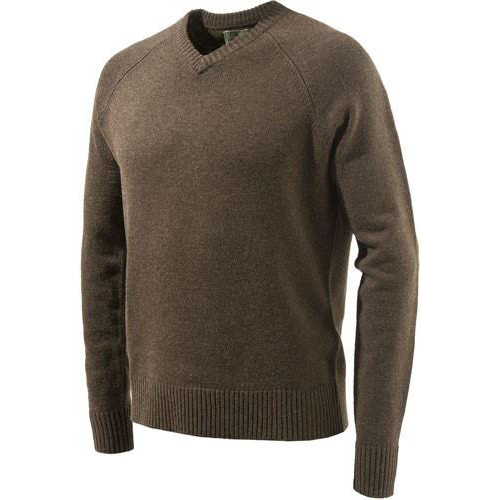 Beretta MEN'S Classic V-Neck Sweater in Brown Size Small