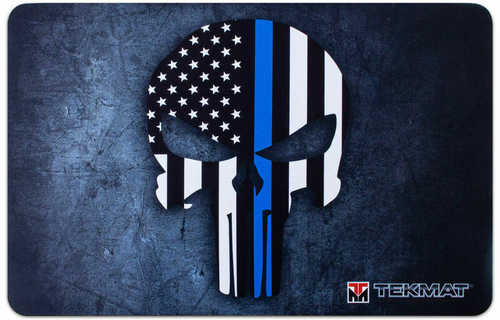 TEKMAT Armorers Bench Mat 11"X17" Punisher Blue Line