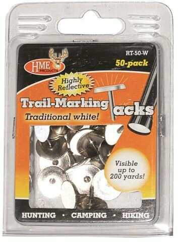 HME Products HME Trail Tacks Reflective Metal White 50/Pk