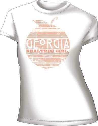 Real Tree WOMEN'S T-Shirt "Georgia Peach" X-Large Fitted White<