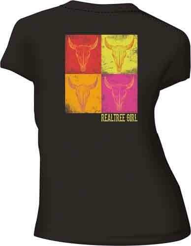 Realtree WOMEN'S T-Shirt "Skull" Medium Fitted Black<