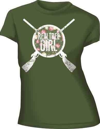 Realtree WOMEN'S T-Shirt "Annie" Medium Fitted Military Green<