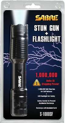 Sabre Ruger Stun Gun Tactical Flashlight Black