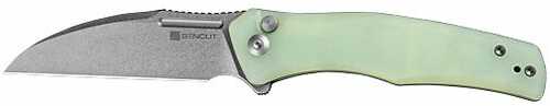 SENCUT Knife WATAUGA 3.48" Natural G10/STNWSH Button Lock
