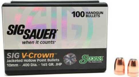 Sierra Bullets 10MM .400 165 Grains JHP Sig V-Crown 100CT