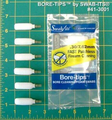 Super-Brush Bore-Tips Swab-Its Cleaner 30 Caliber Cleaning Swabs 6/Pack Bag 41-3001