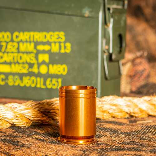 2 Monkey 40mm Shot Glass Brass Replica Grenade Shell