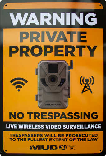 Muddy Live Wireless Video Surveillance Sign 8"X12" 1Ea