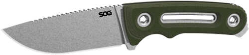 S.O.G SOG17350157 Provider FX 3.75" Fixed Drop Point Plain Stonewashed Cryo CPM 154 SS Blade, Green Textured G10 Handle