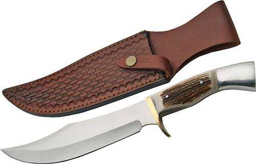 SZCO Steel Stag 8" Iron Cougar Deer Antler Handle-img-0