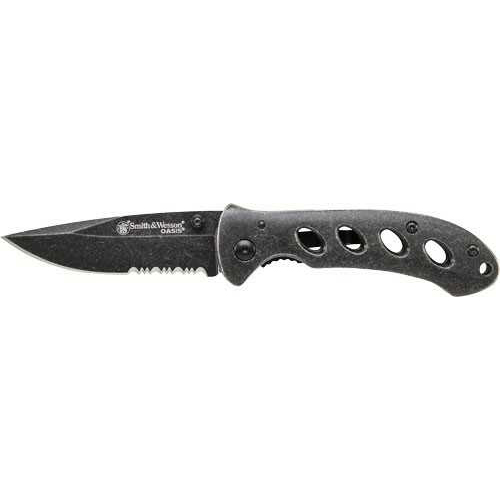 Click to see larger image. Smith & Wesson S&W Oasis Small Liner Lock Knife 2.6" STONEWASH Blade