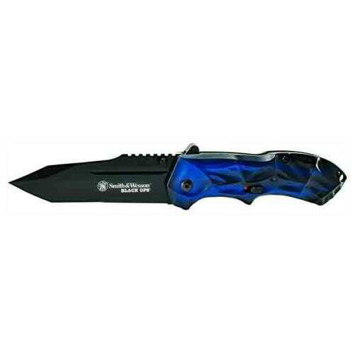 Click to see larger image. Schrade S&W Knife Black Ops 3Rd Gen. Blue Handle Tanto Magic Assist