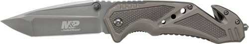 Smith & Wesson S&W Knife Clip Folder 3.8" Blade Gray W/ Strap Cutter