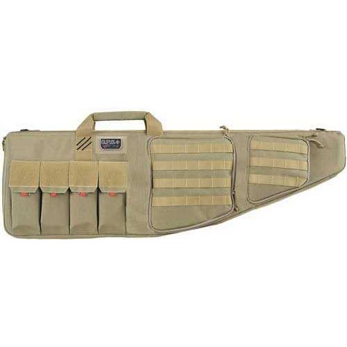 G.P.S. Tactical 42" AR Rifle Soft Case with External Handgun in Tan