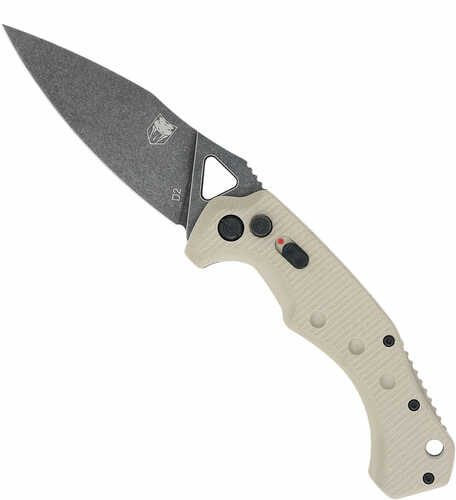 Cobratec Ryker Auto Folder 3.75" Tan/black Stonewash D2 Blade