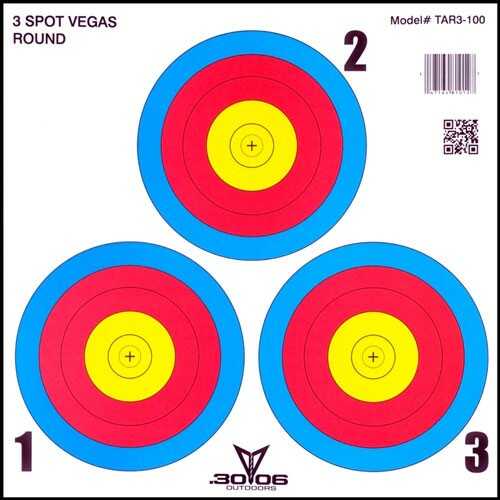 30-06 Outdoors Paper Target Archery 3-Spot 17"X17" 100CT