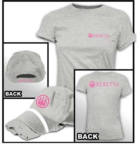 Beretta WOMEN'S Cap & T-Shirt X-Lg Roll-Up Combo Grey/Pink<