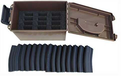 MTM Tactical Magazine Can Dark Earth Holds 15 AR-15 Mags