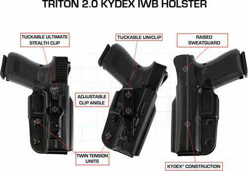 Galco Triton Iwb Holster Rh Kydex Fits Glock 26/27 Black